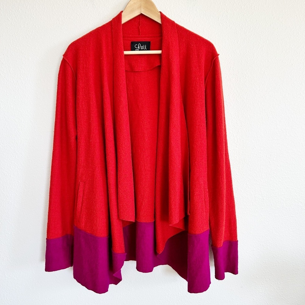 Luii Cardigan Sweater Womens S Boiled Wool Jacket Open Front Anthropologie